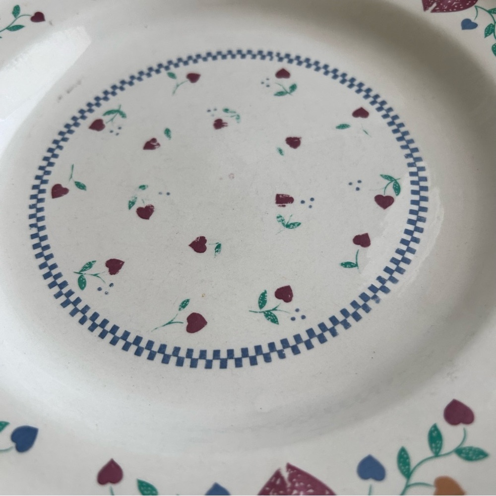 Set of 3 Newcor Legacy Hearts Stoneware Dinner Plates 10.5” Vintage - Picture 4 of 14